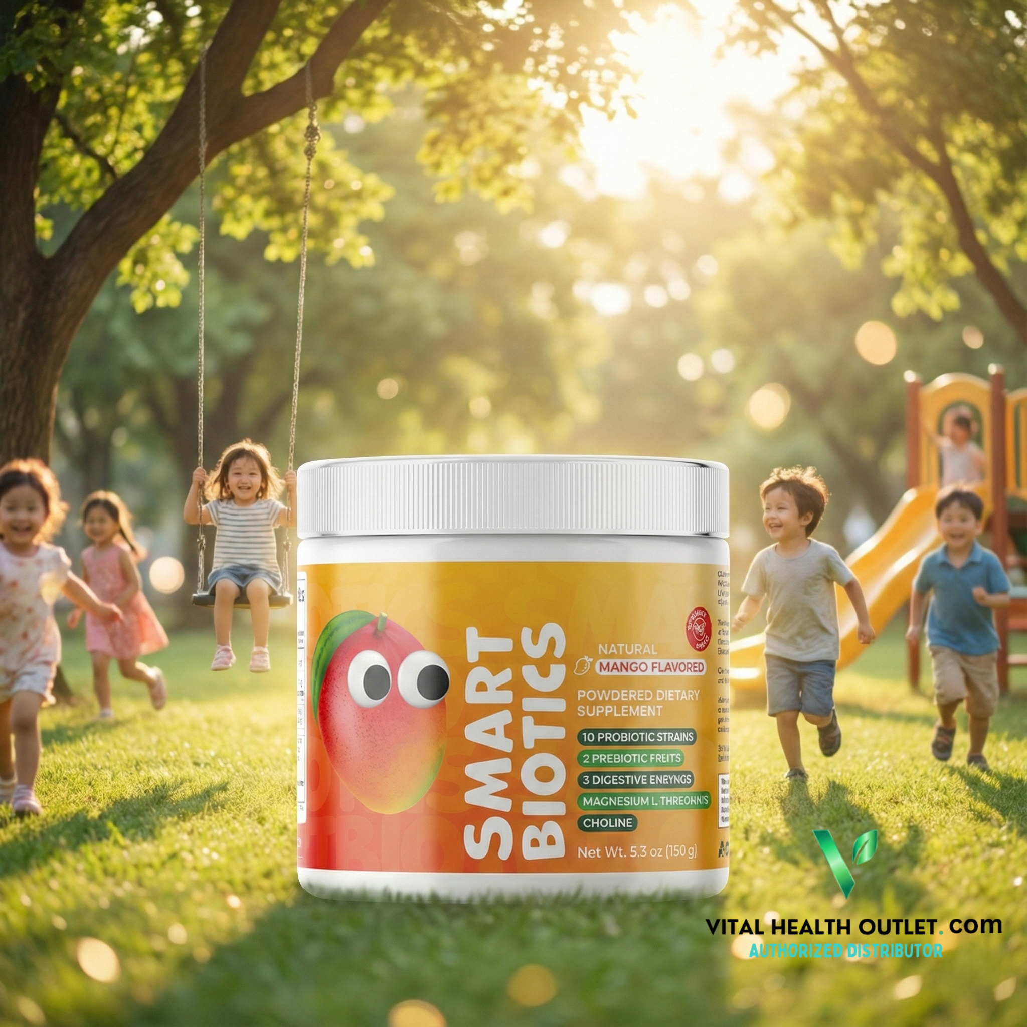 Kids probiotics, vitamins and immune support powders for healthy growth and focus | Vital Health Outlet.
