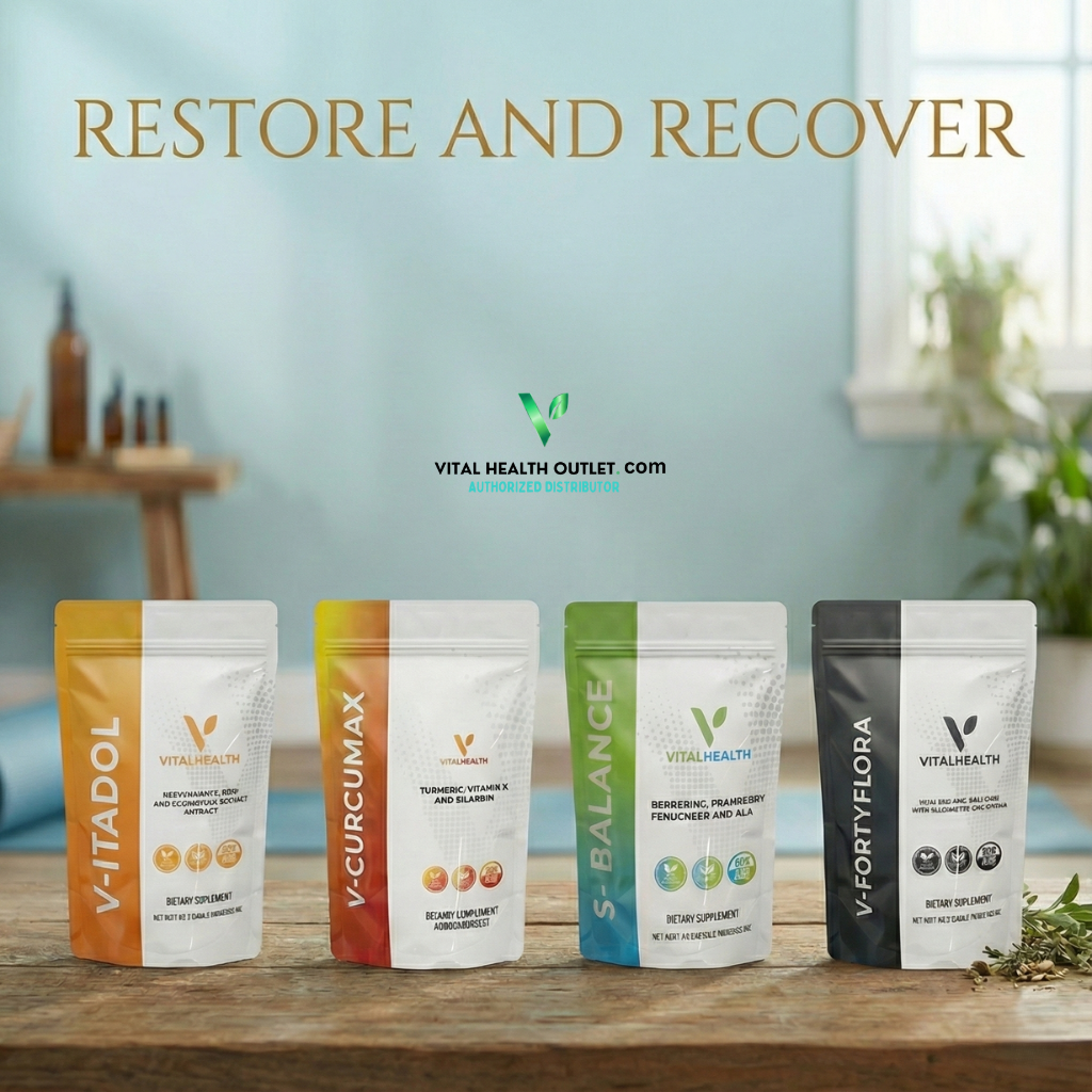 Joint support and active recovery supplements - V-Itadol, Curcumax, S-Balance, and V-Fortyflora for flexibility and comfort | Vital Health Outlet.