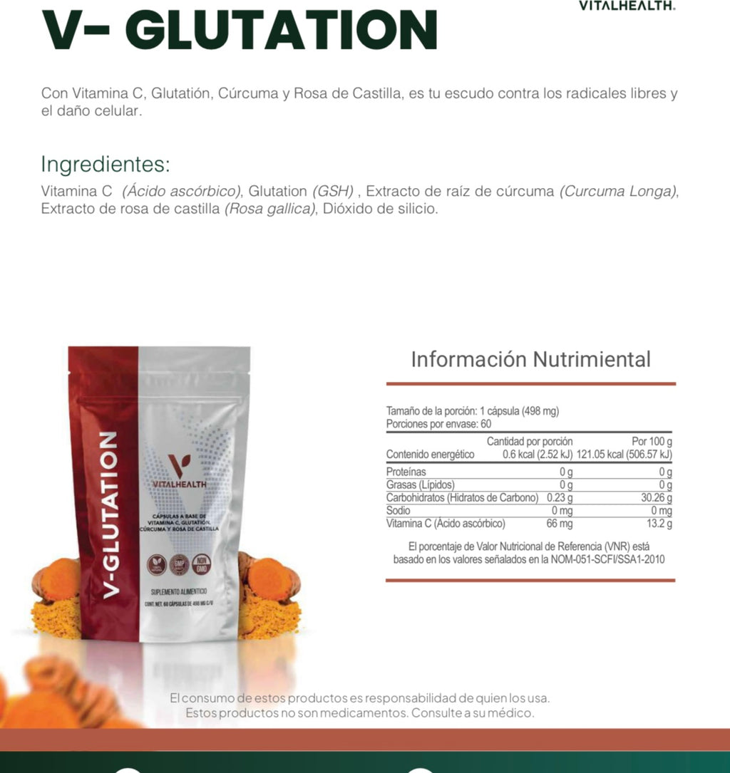 V-Glutation | Vital Health | Informacion nutricional
