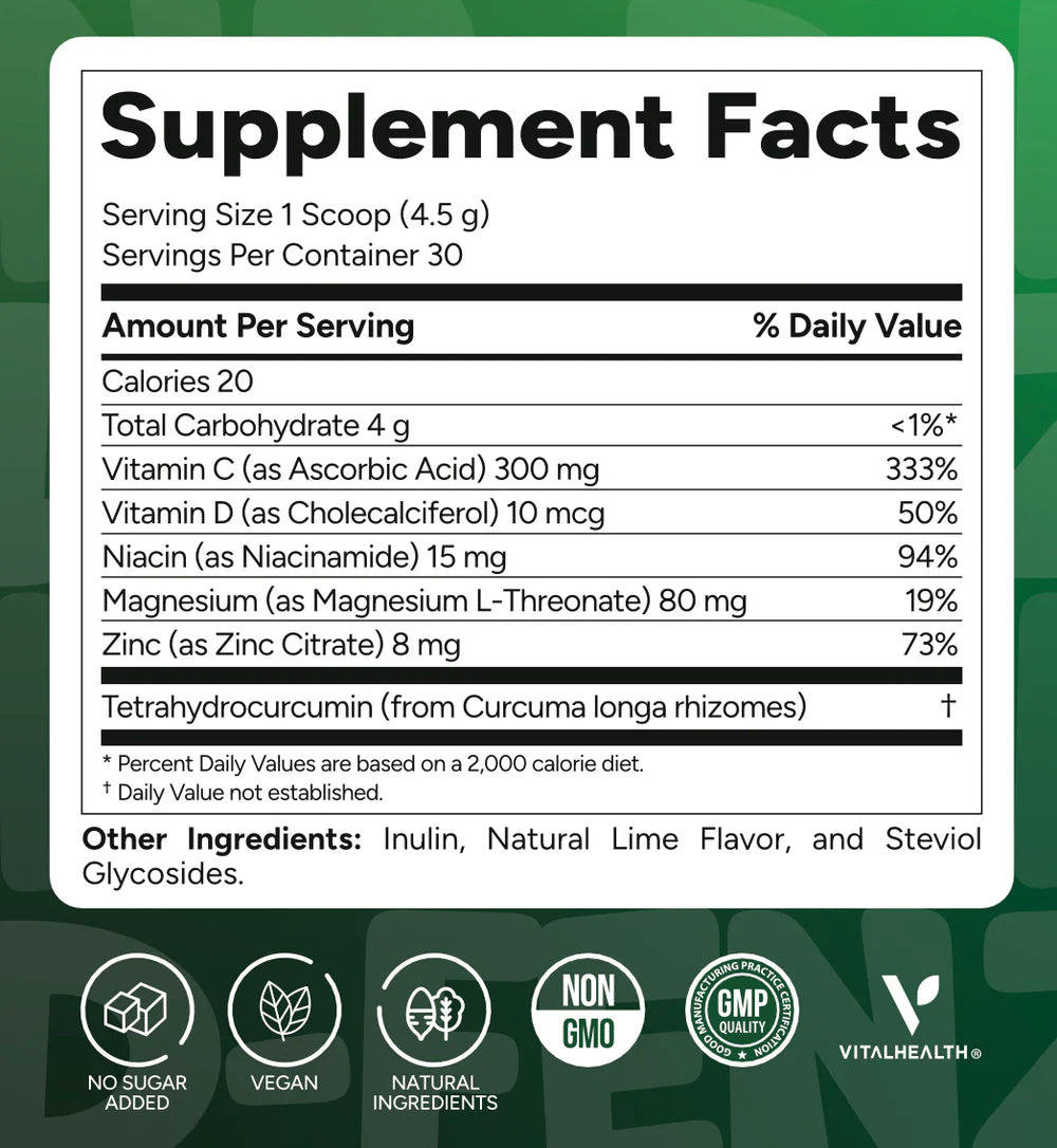 Vital Health D-Fenz Kids Nutritional Facts