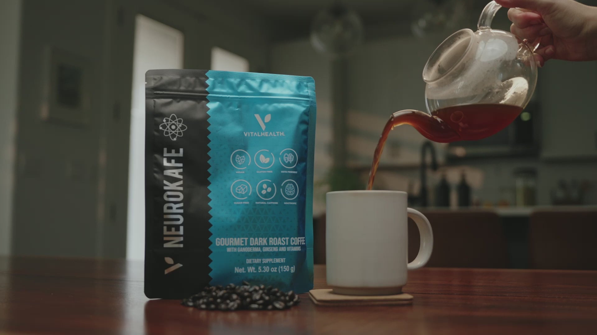 Vital Health v-neurokafe nootropic and probiotic coffee product video