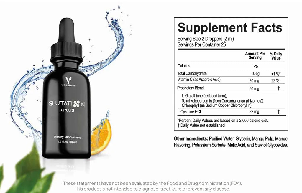 V-Glutation Plus | Vital Health | Nutrition Facts