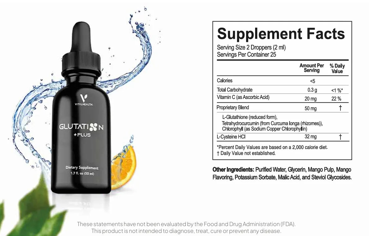 V-Glutation Plus | Vital Health | Nutrition Facts
